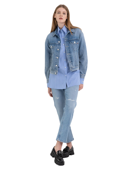 Ae boyfriend fit denim clearance jacket