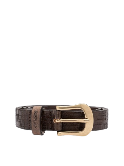 Engraved Leather Belt With Studs