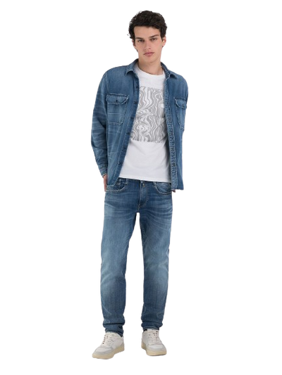 Cotton-Blend Denim Shirt