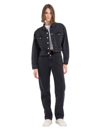 Relaxed Fit Jacket In Black Denim