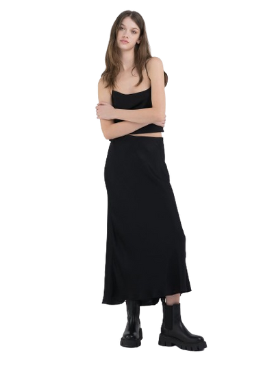 Long Viscose Satin Skirt