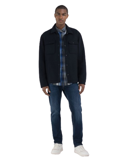 Wool-Blend Shirt Jacket With Pockets